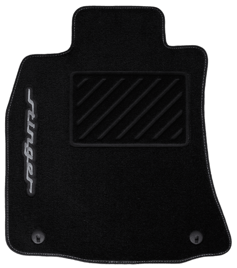Lecatris custom carpet floor mat with integrated Jaguar logo and heel pad